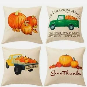 4 FALL PILLOW COVERS SET